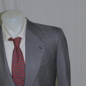 William Fioravanti Bespoke Gray Gabardine Vintage Two Button Suit 38L